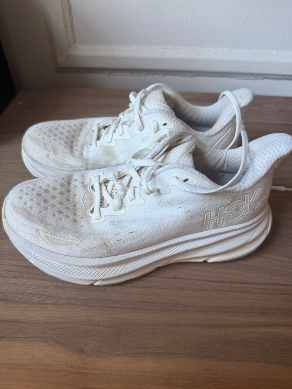 HOKA White Running Sneakers Clifton